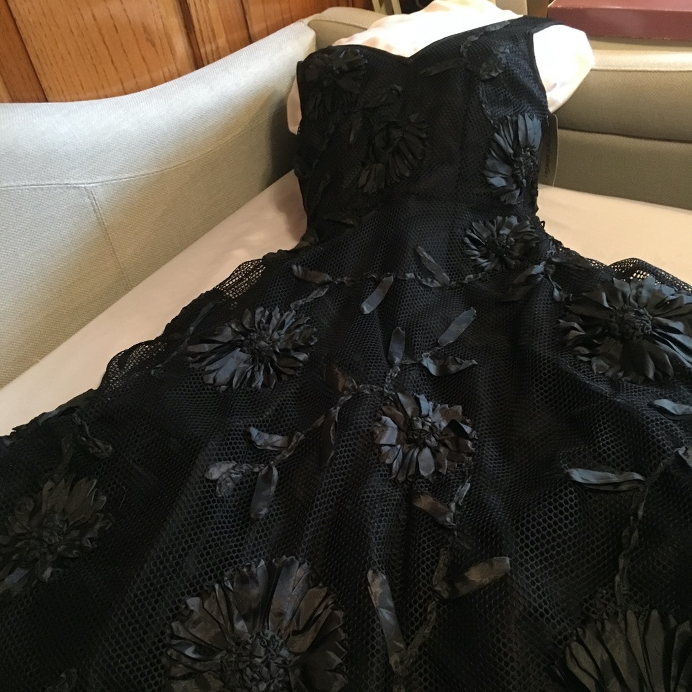 Tracey Reese black silk taffeta lined party dress